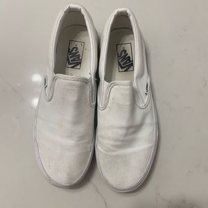 WHITE SLIP ON VANS W9.5/M8